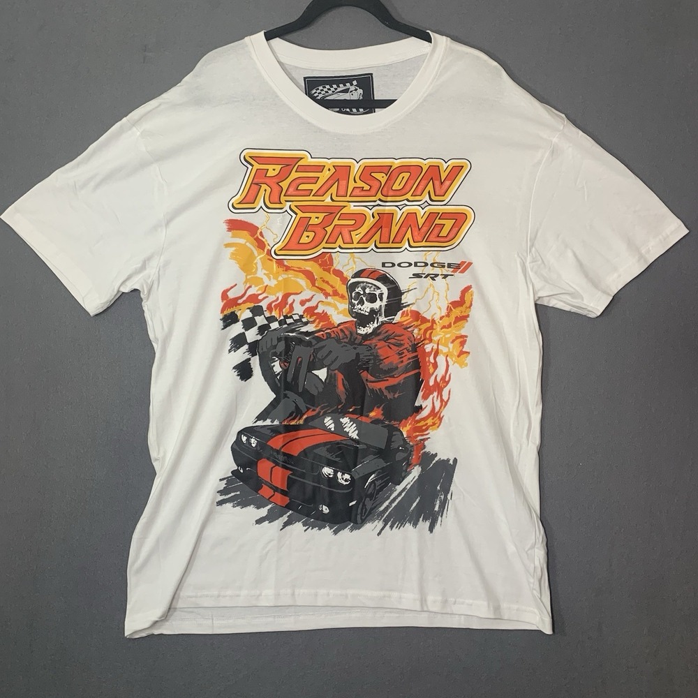 Reason T-Shirt Men XL DG-02 Dodge SRT White Graphic Limited Edition NEW
